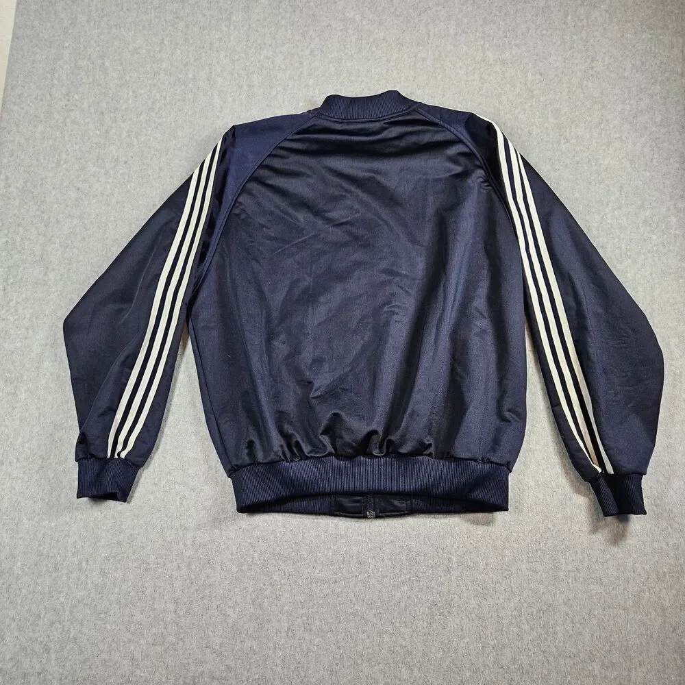 Vintage 90s ADIDAS Trefoil Full Zip Sweatshirt Track Jacket Mens Large Blue